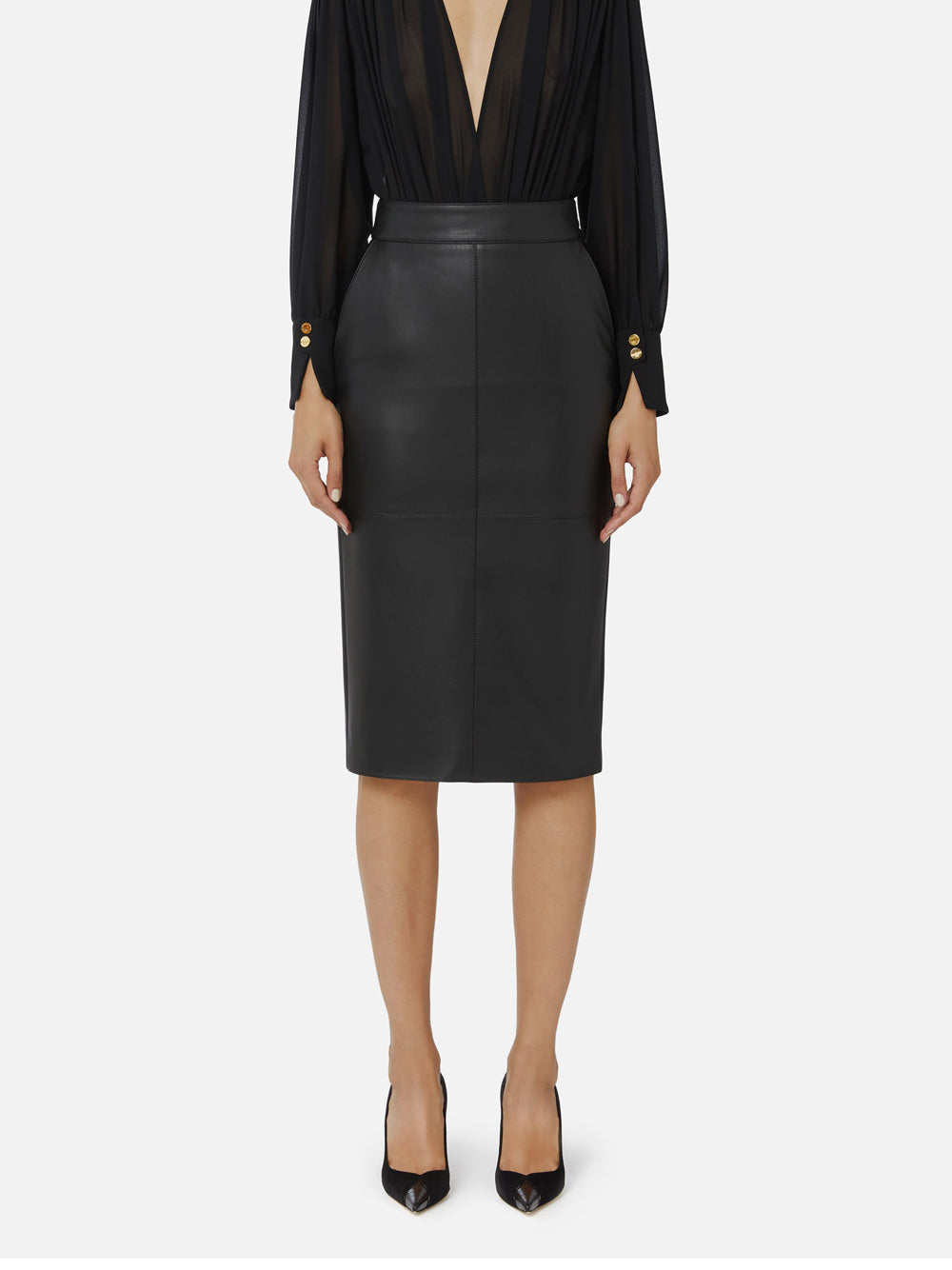 Gonna Midi Elisabetta Franchi da Donna - Nero
