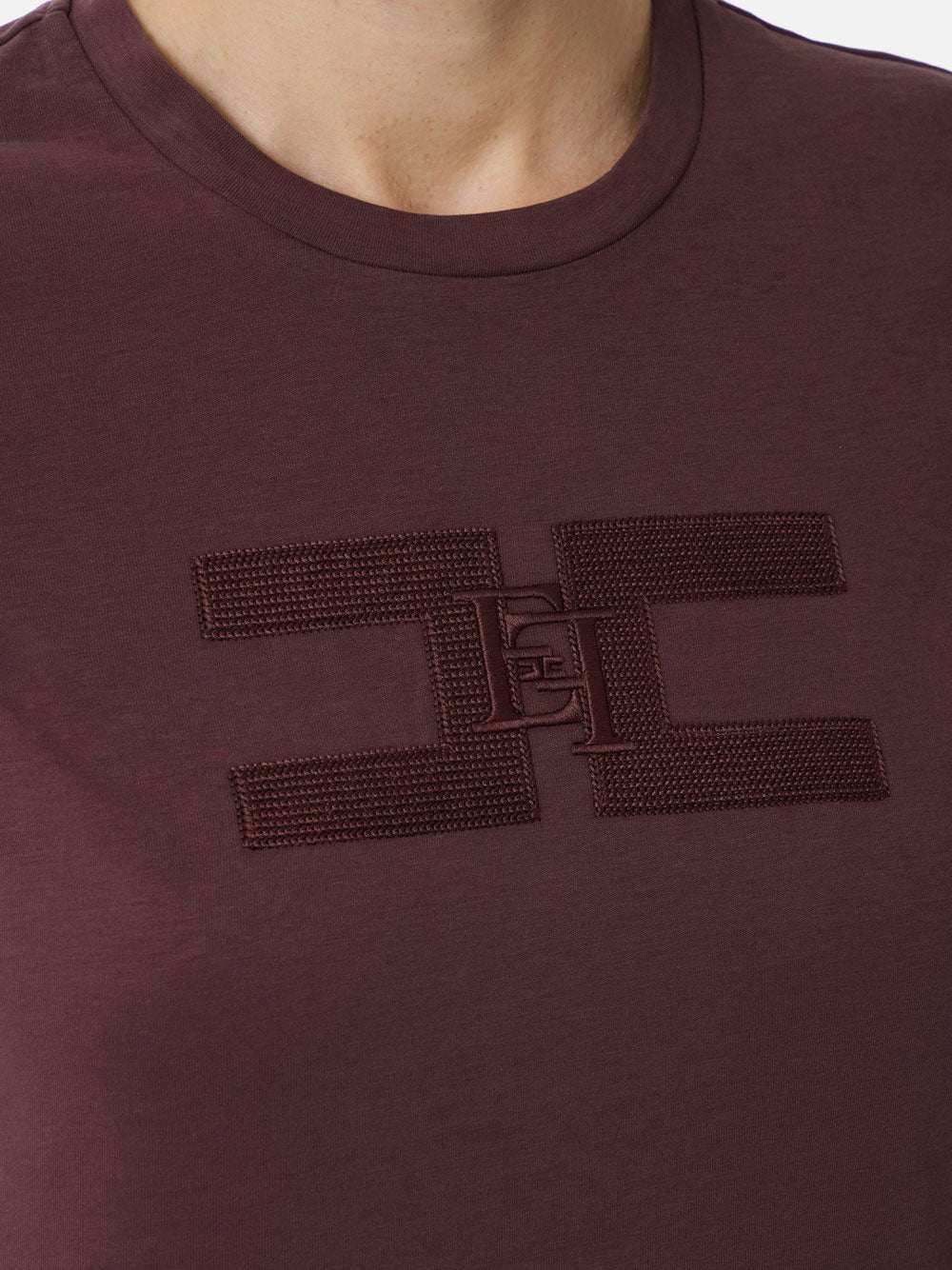 T-shirt Elisabetta Franchi da Donna - Merlot Bordeaux