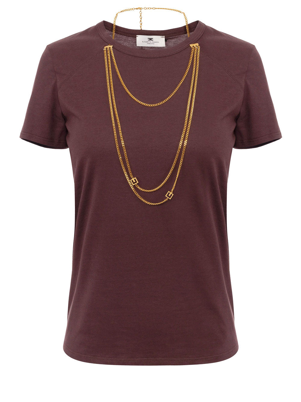 T-shirt Elisabetta Franchi da Donna - Merlot Bordeaux