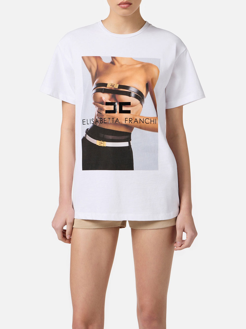 T-shirt Elisabetta Franchi da Donna - Gesso Avorio