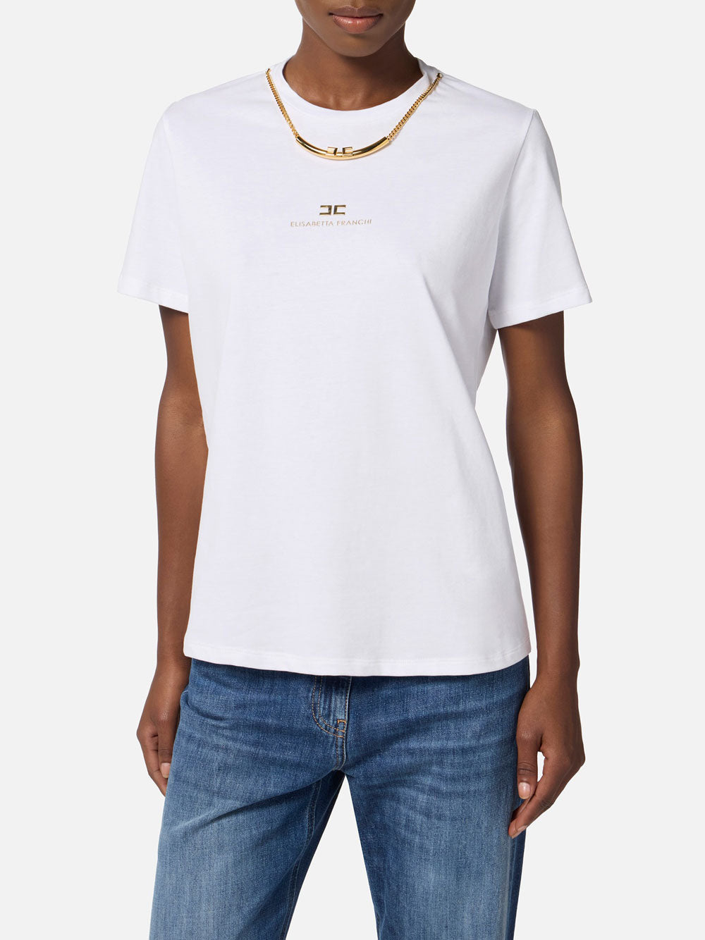 T-shirt Elisabetta Franchi da Donna - Gesso Avorio
