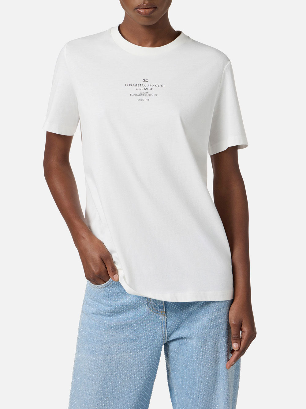 T-shirt Elisabetta Franchi da Donna - Gesso Avorio