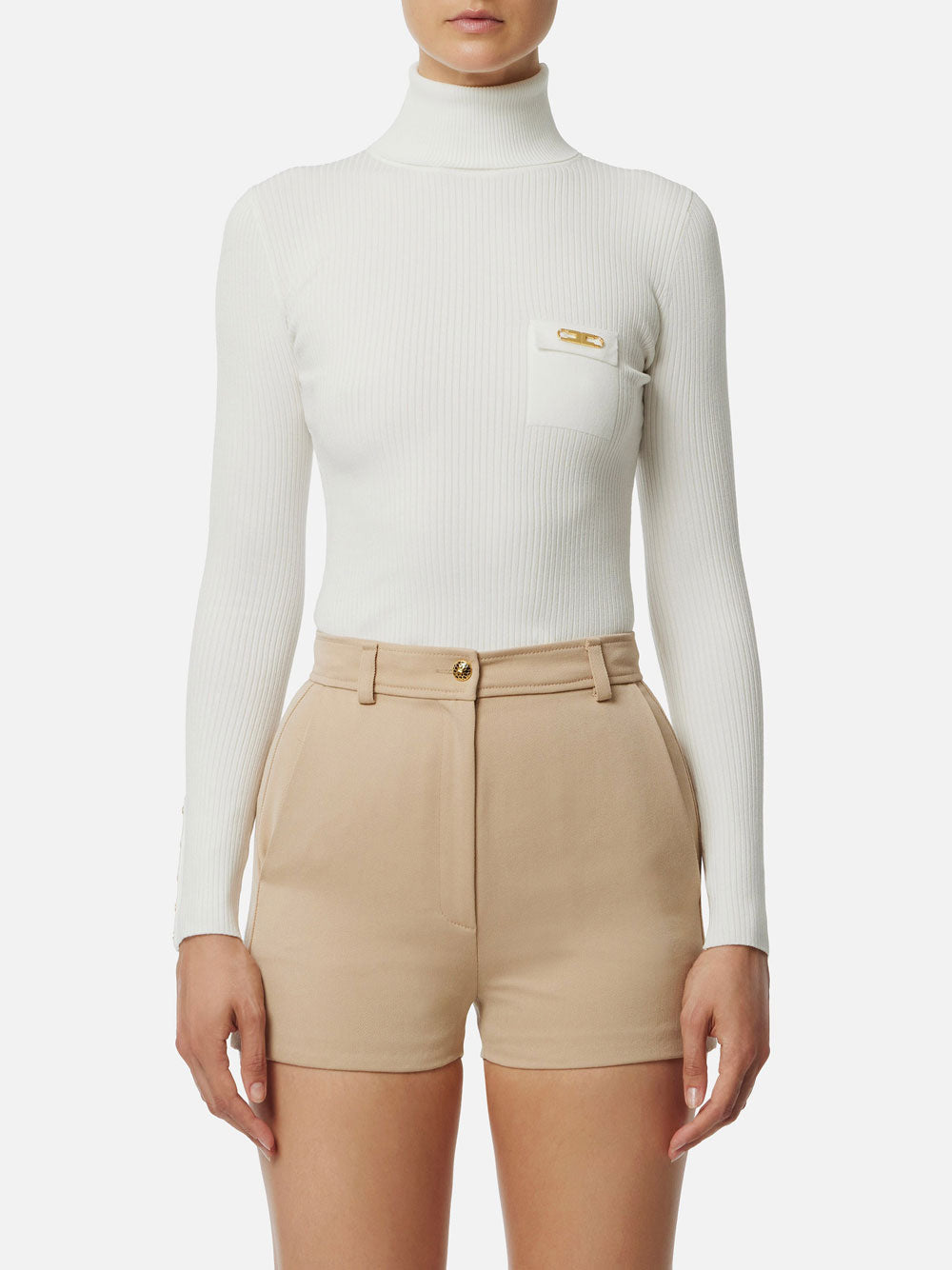 Maglia Collo Alto Elisabetta Franchi da Donna - Avorio