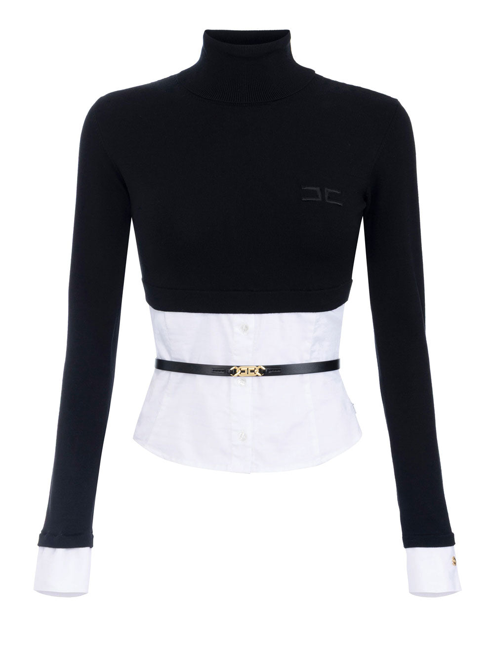 Maglia Collo Alto Elisabetta Franchi da Donna - Bianco Nero