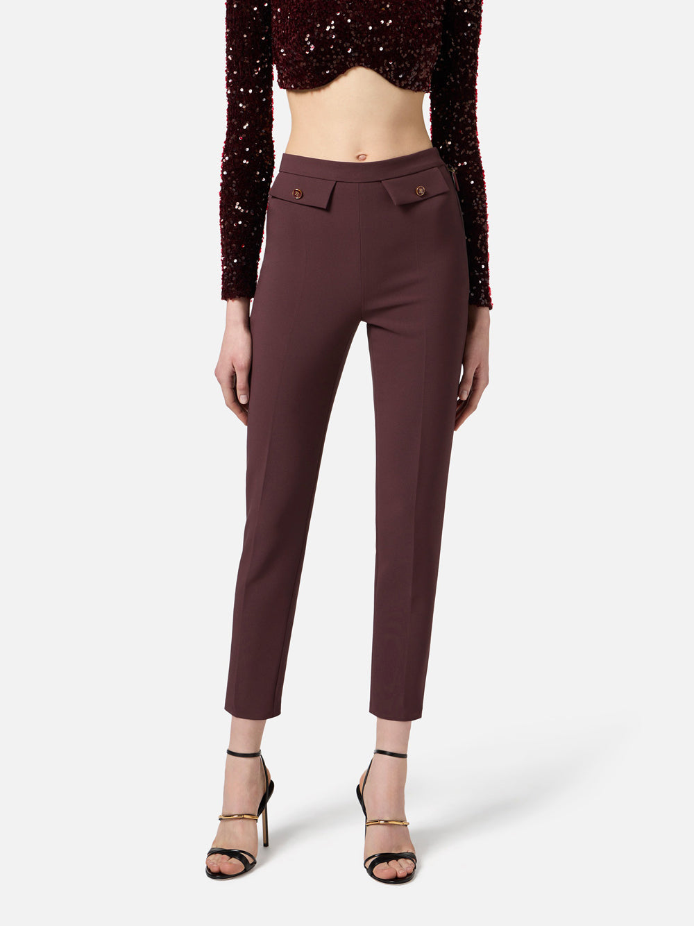 Pantalone Capri Elisabetta Franchi da Donna - Merlot Bordeaux