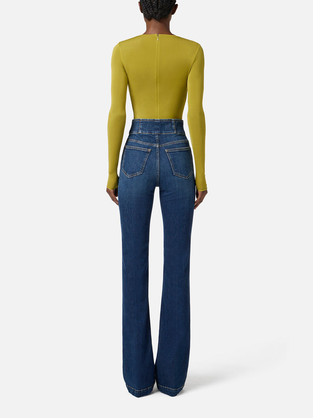 Jeans a Zampa Elisabetta Franchi da Donna - Denim