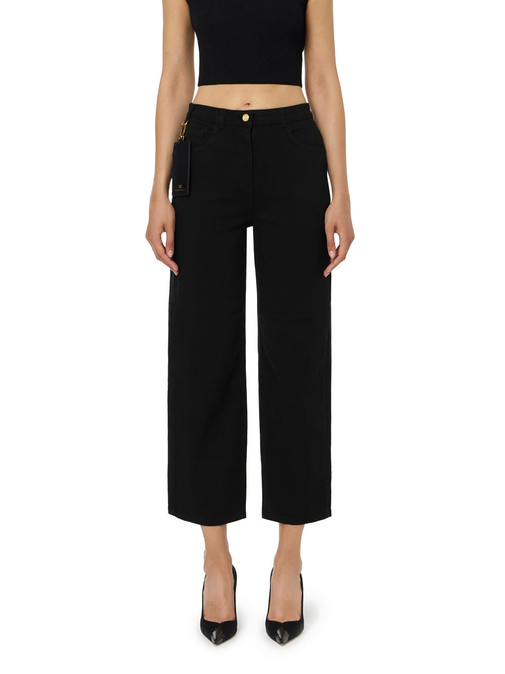 Jeans Boyfriend Elisabetta Franchi da Donna - Nero