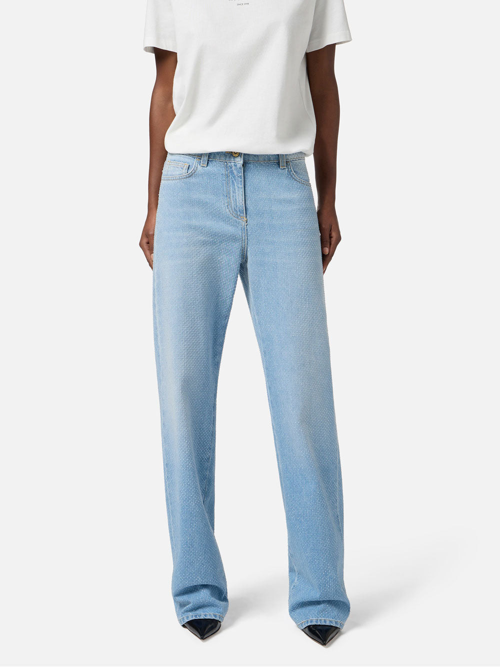Jeans Wide Elisabetta Franchi da Donna - Denim