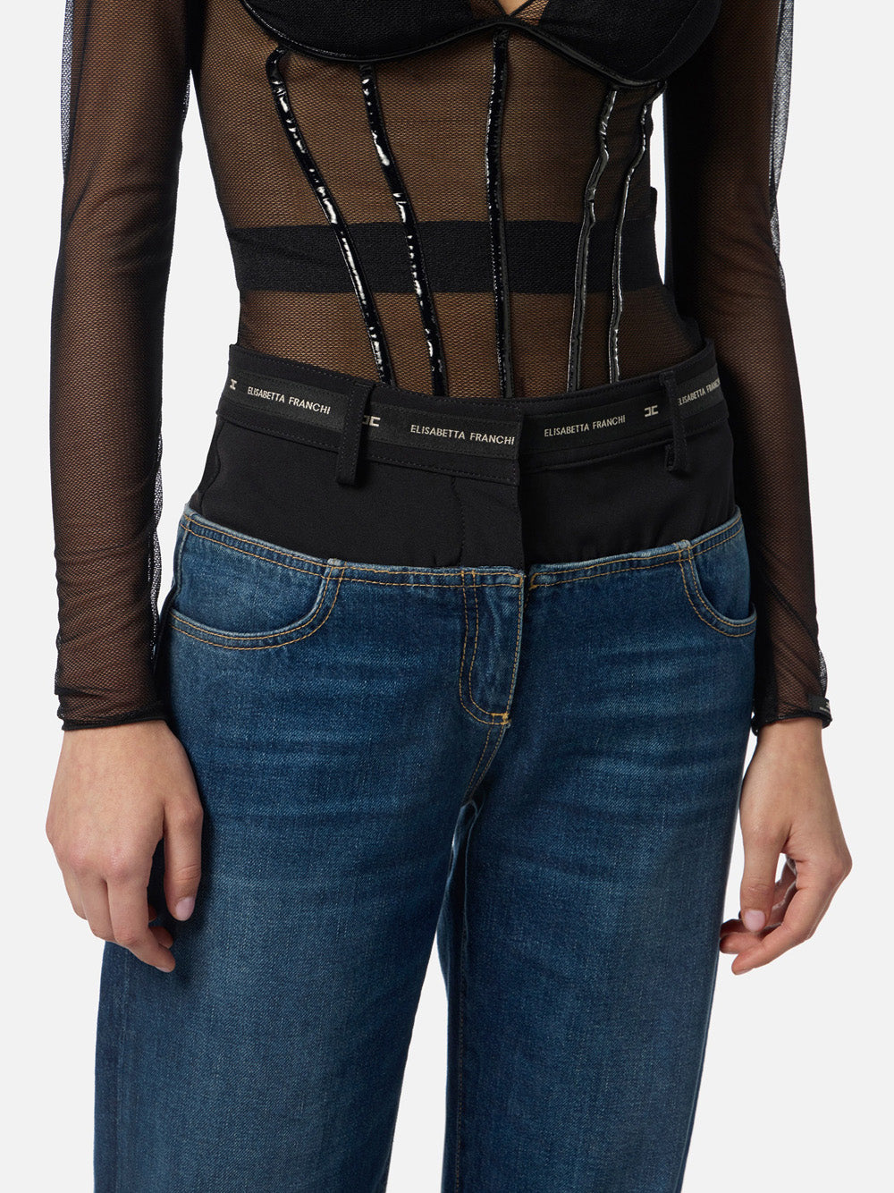 Jeans Wide Elisabetta Franchi da Donna - Denim