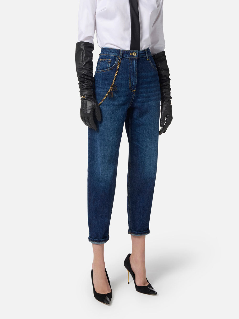 Jeans Carrot Elisabetta Franchi da Donna - Denim