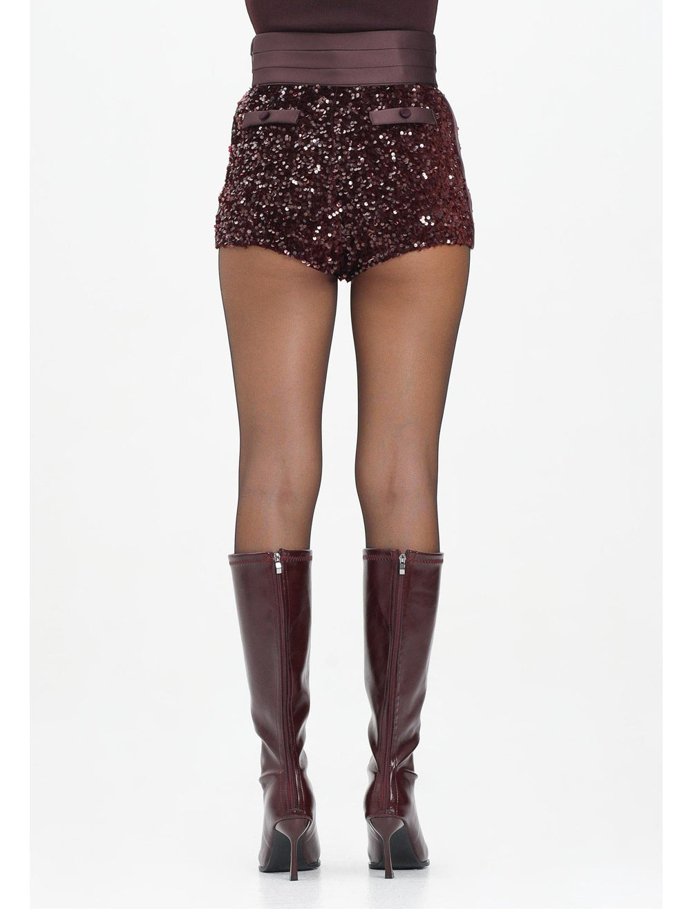 Shorts Elisabetta Franchi da Donna - Merlot Bordeaux