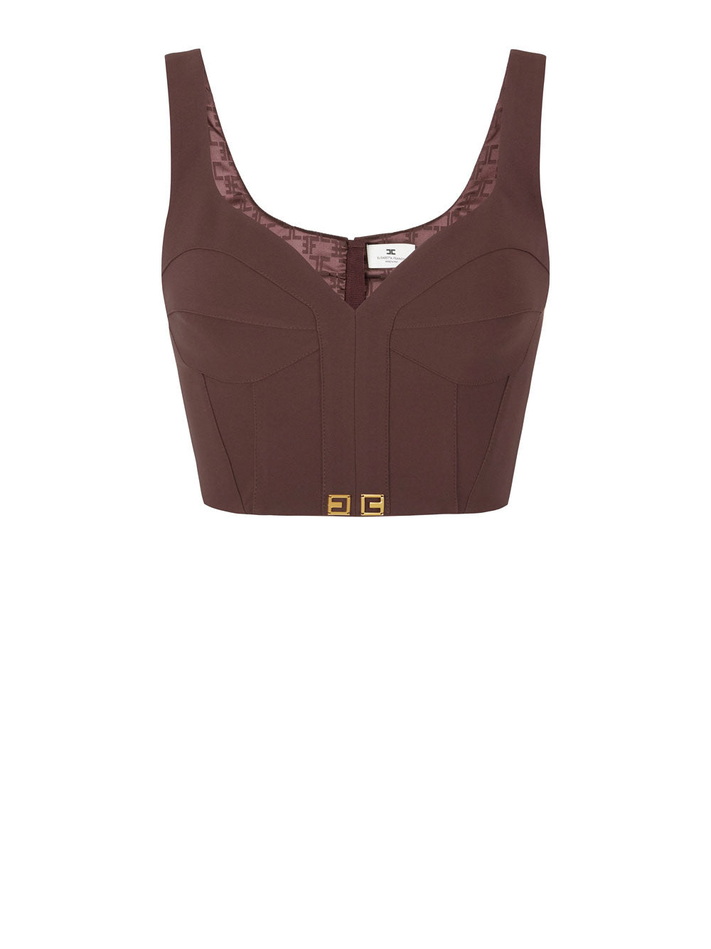 Top Elisabetta Franchi Cropped da Donna - Merlot Bordeaux