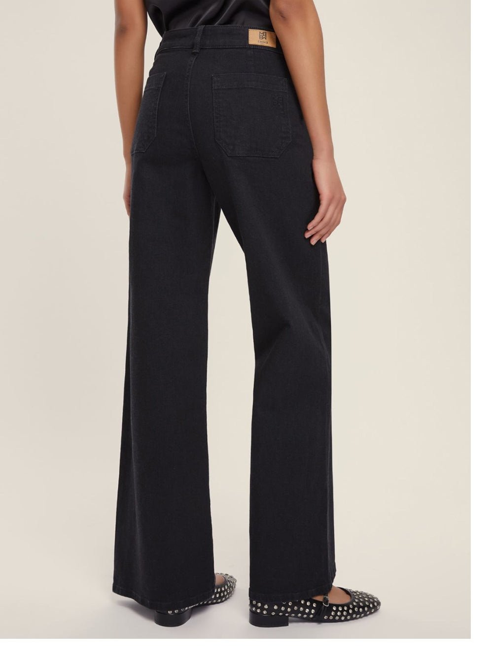 Jeans Wide Emme Marella Palma da Donna - Nero