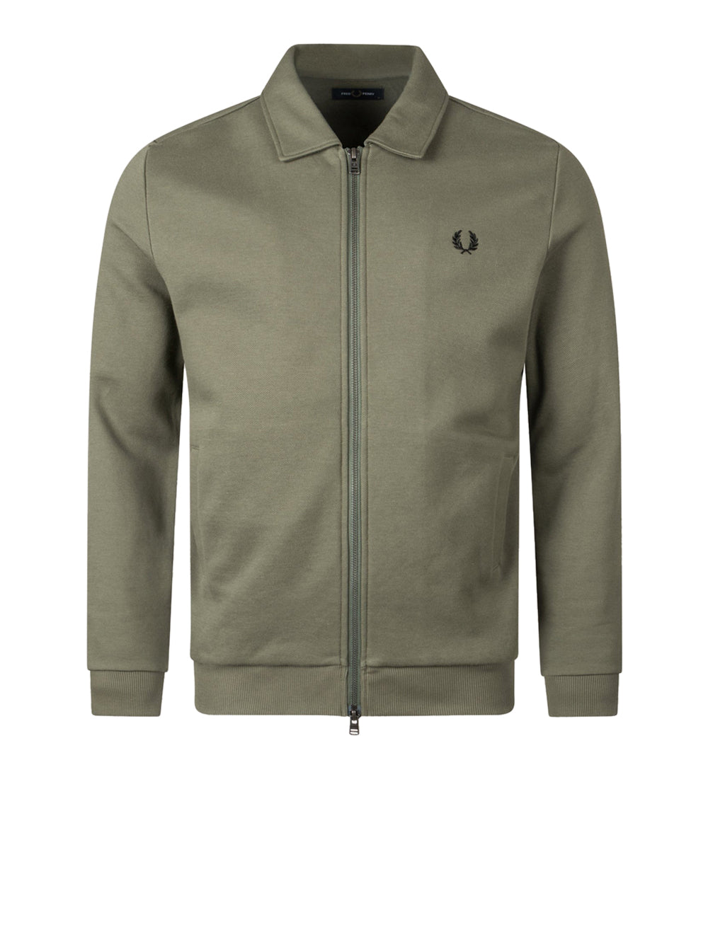 Felpa Zip Fred Perry da Uomo - Verde