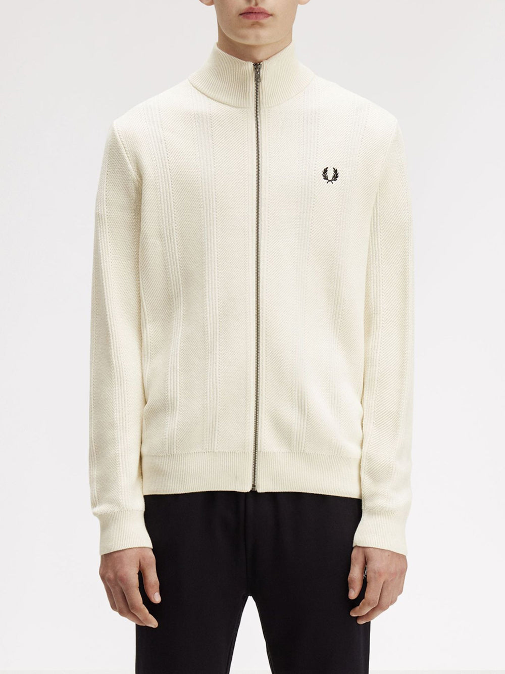 Cardigan Fred Perry da Uomo - Avorio