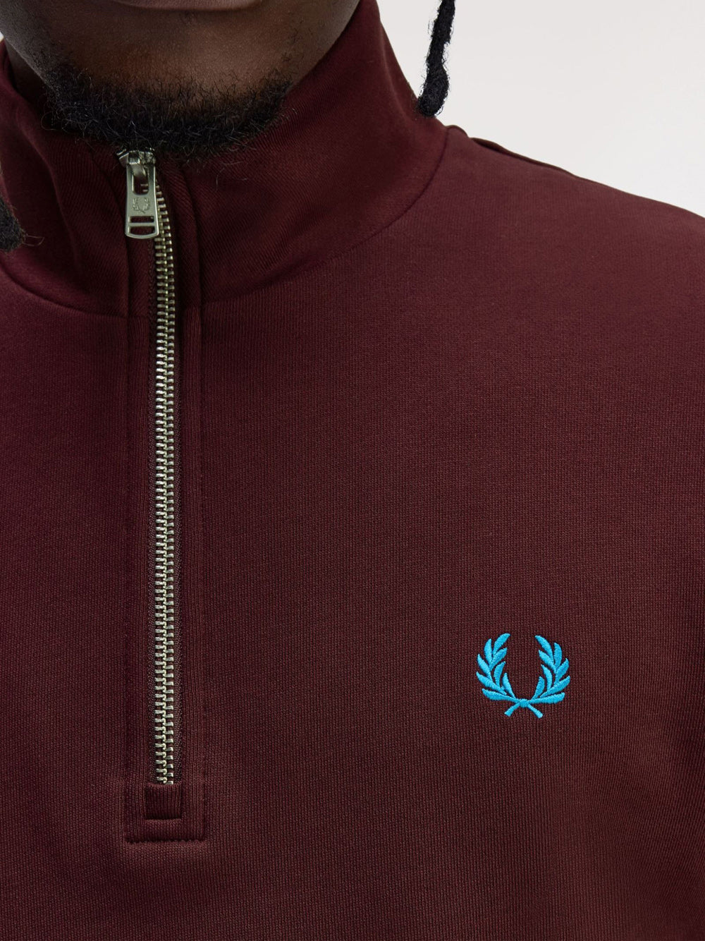 Felpa Zip Fred Perry da Uomo - Bordeaux