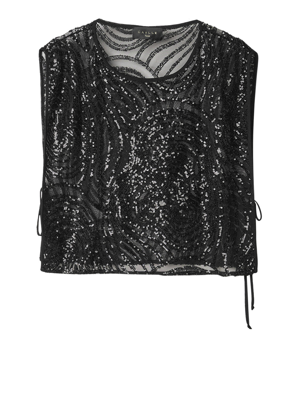 Gaëlle Paris Top Gaelle Paillettes da Donna - Nero