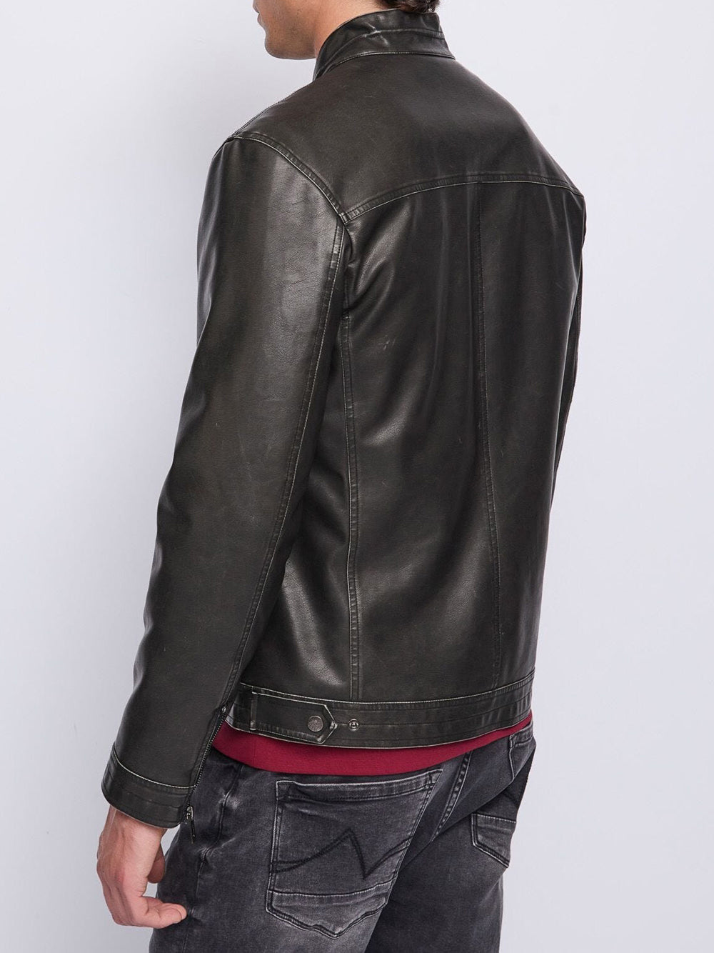 Gaudì Giubbino di Pelle Gaudi Ecologico da Uomo - Nero