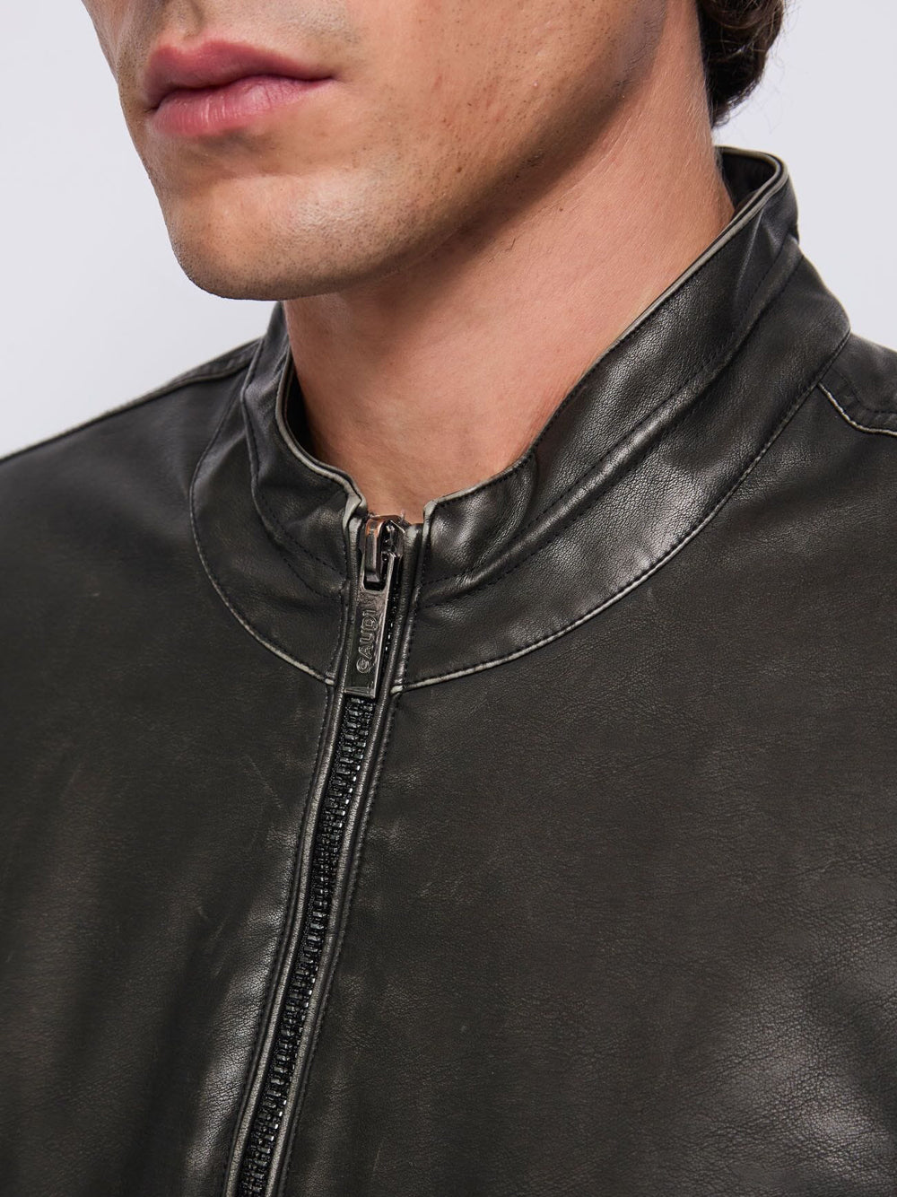 Gaudì Giubbino di Pelle Gaudi Ecologico da Uomo - Nero