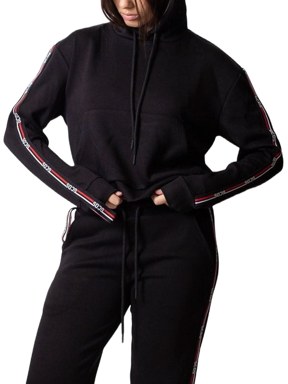 Felpa Cappuccio Gcds da Donna - Nero