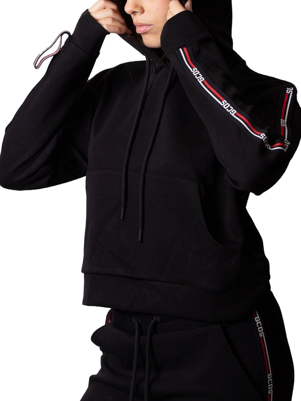 Felpa Cappuccio Gcds da Donna - Nero