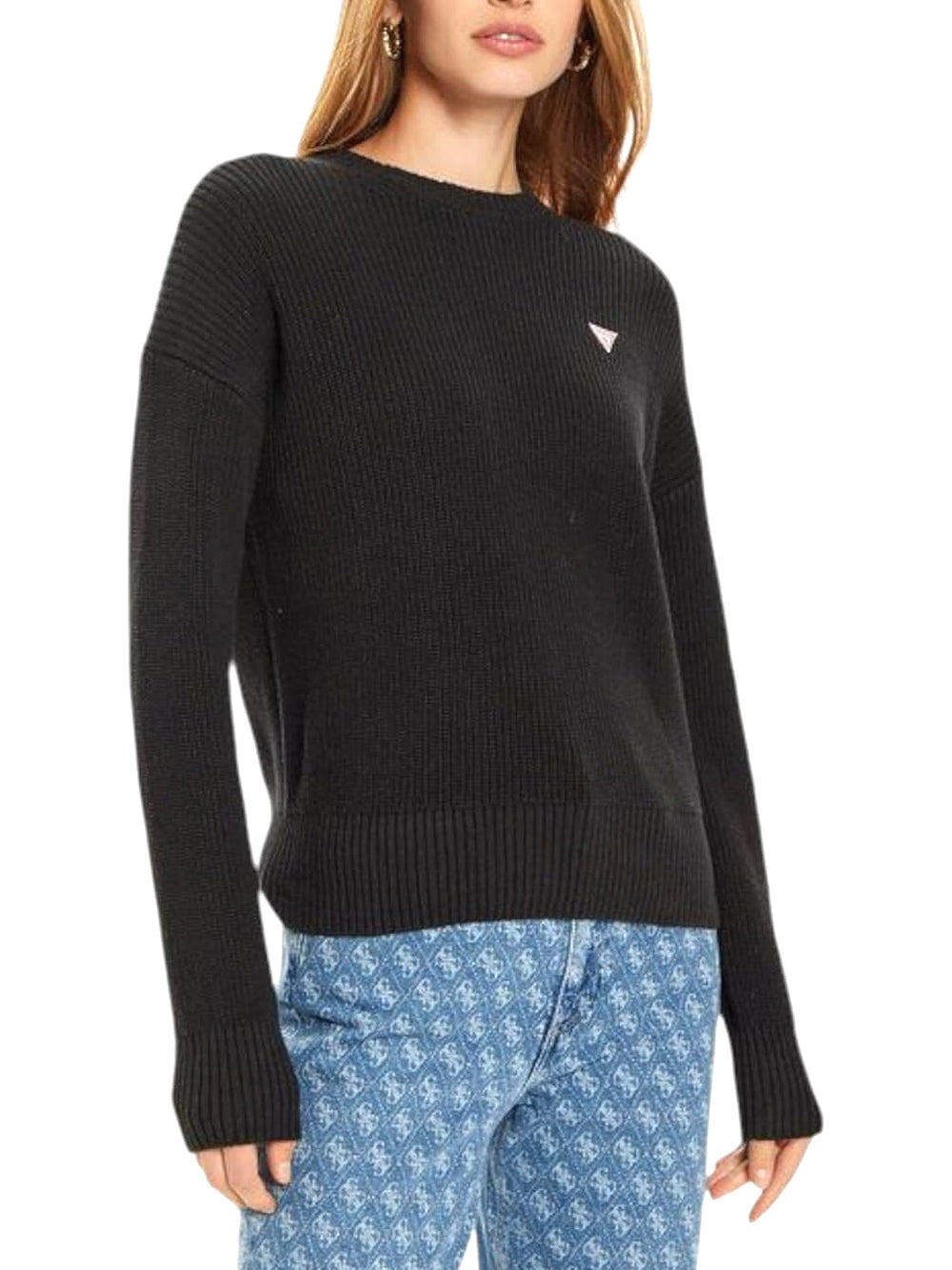 GUESS JEANS Maglia Donna Mod. W4BR08 Z3HM1 JBLK Nero