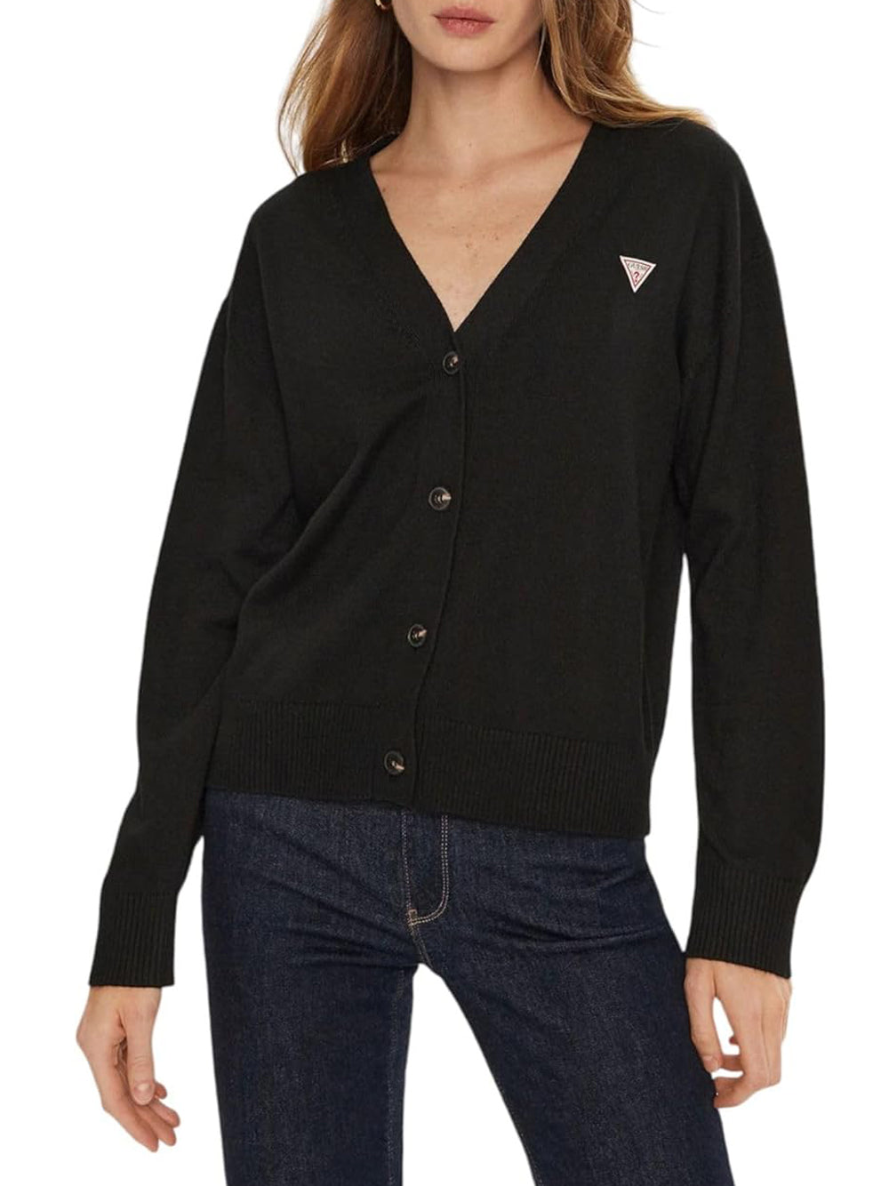 GUESS JEANS Cardigan Donna Mod. W4BR16 Z3HO2 JBLK Nero