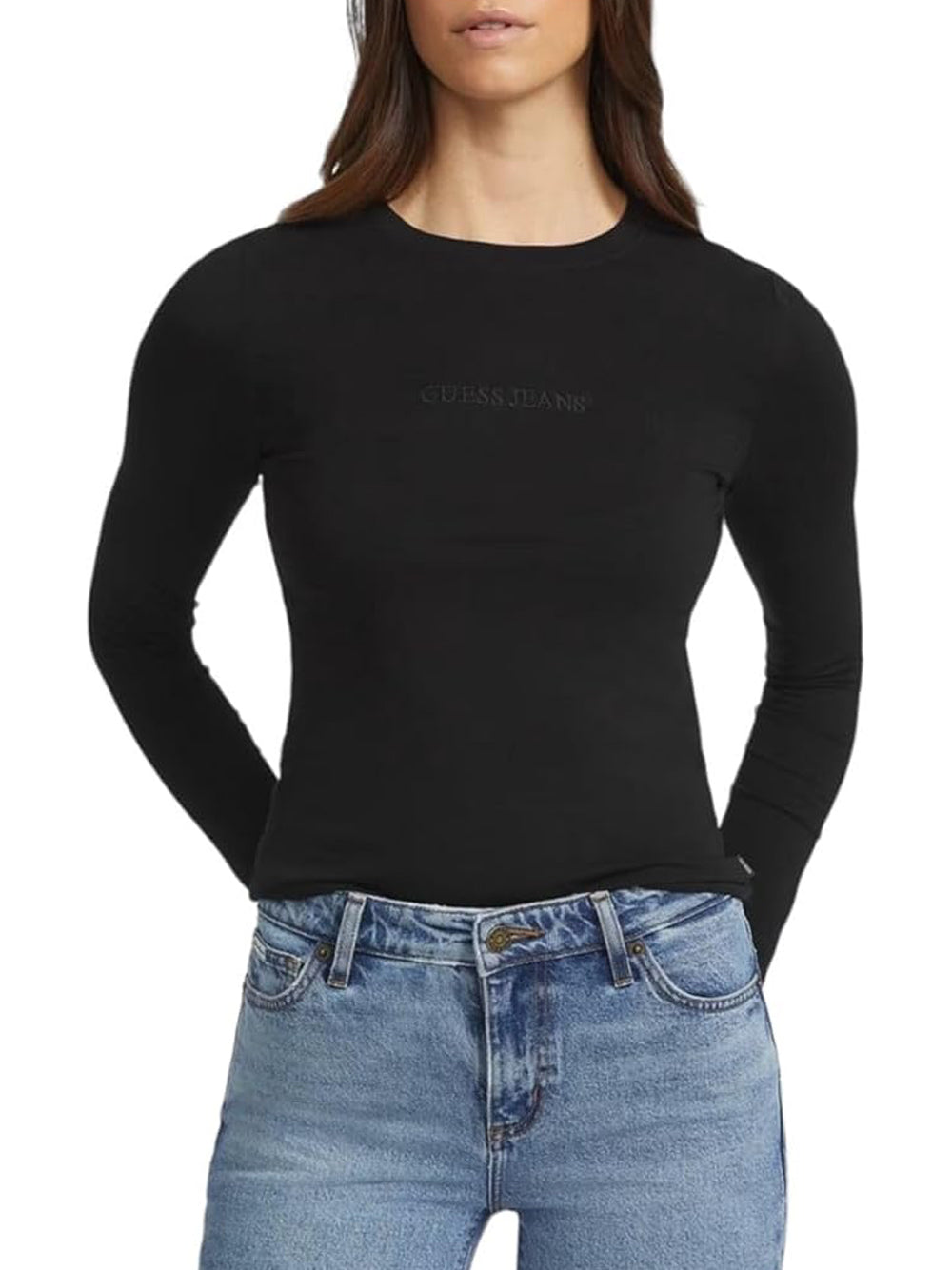 GUESS JEANS T-shitr ml Donna Mod. W4YI22 J1314 JBLK Nero
