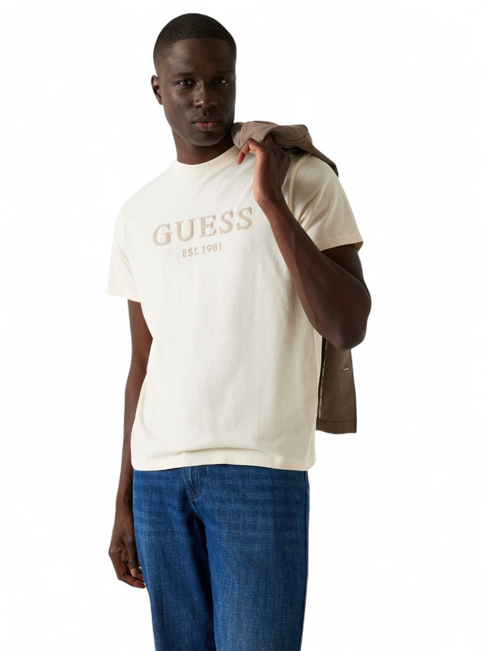 Guess T-shirt Uomo Mod. M5YI17 I3Z14 G047 Panna Avorio