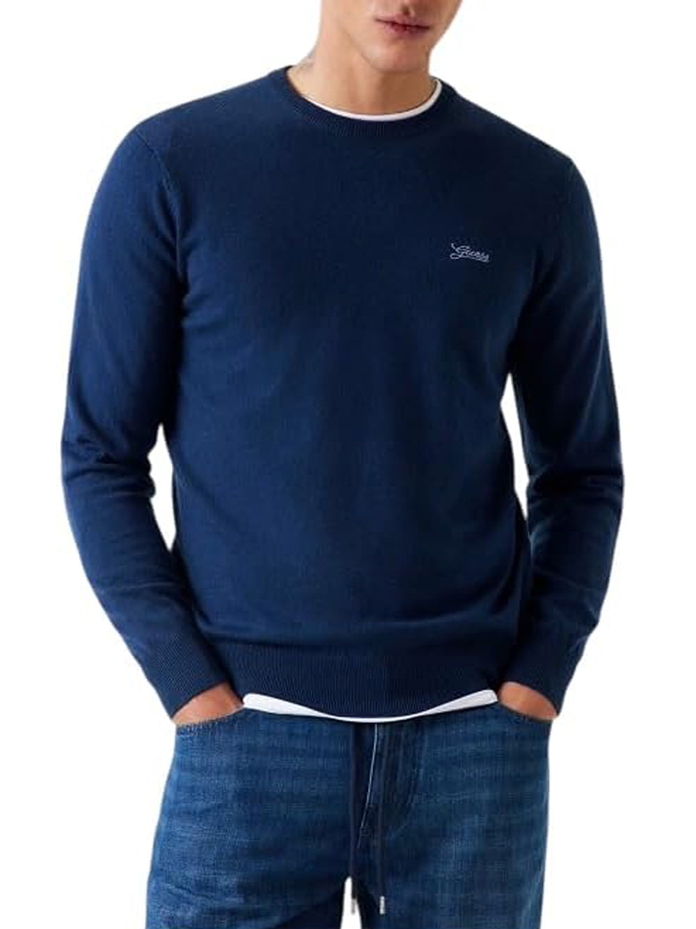 Guess Maglione Girocollo Uomo Mod. M5YR26 Z0122 G7EG AVION Blu