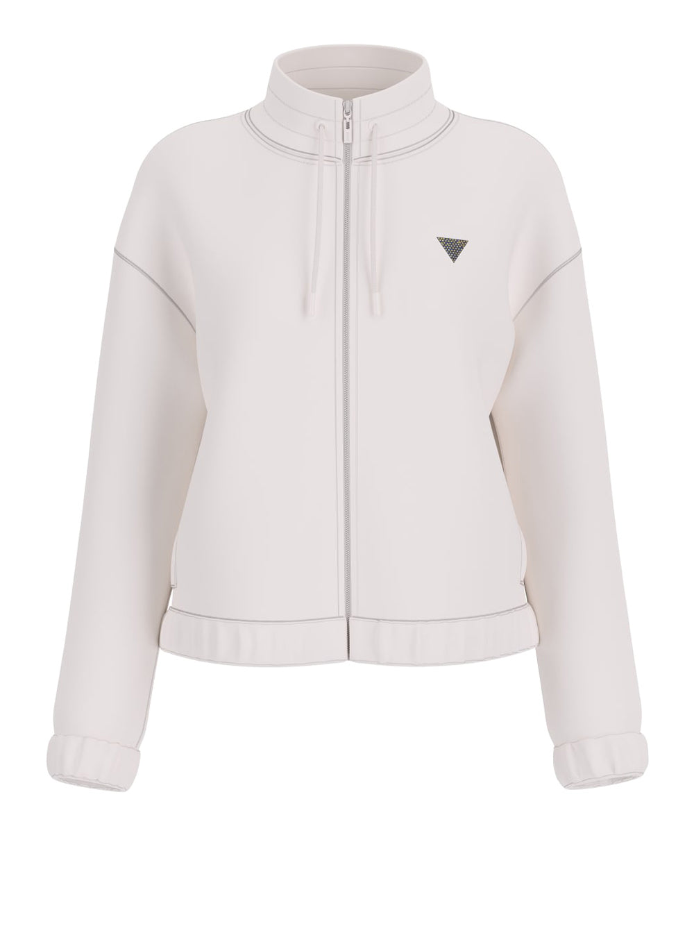 Felpa Zip Guess Cecilia Scuba da Donna - Bianco