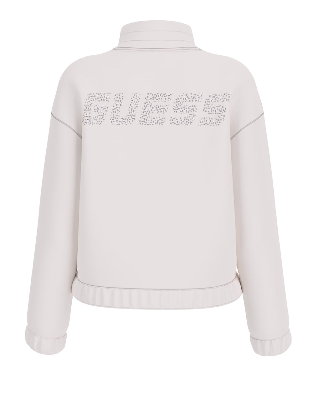 Felpa Zip Guess Cecilia Scuba da Donna - Bianco