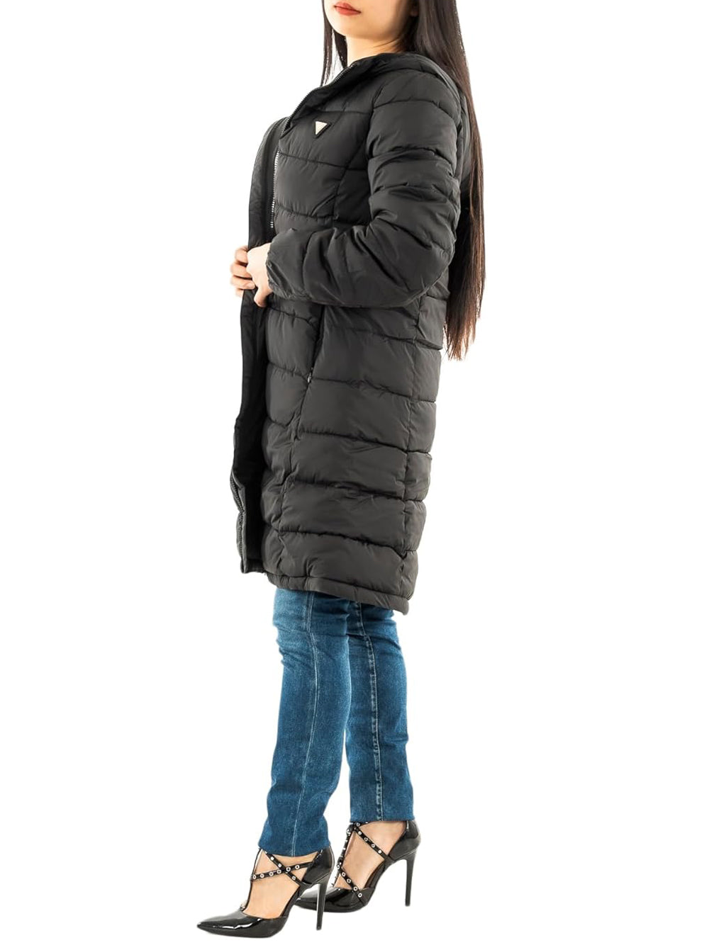 Guess Giubbotto lungo Donna Mod. V4YL05 WF3X0 JBLK Nero