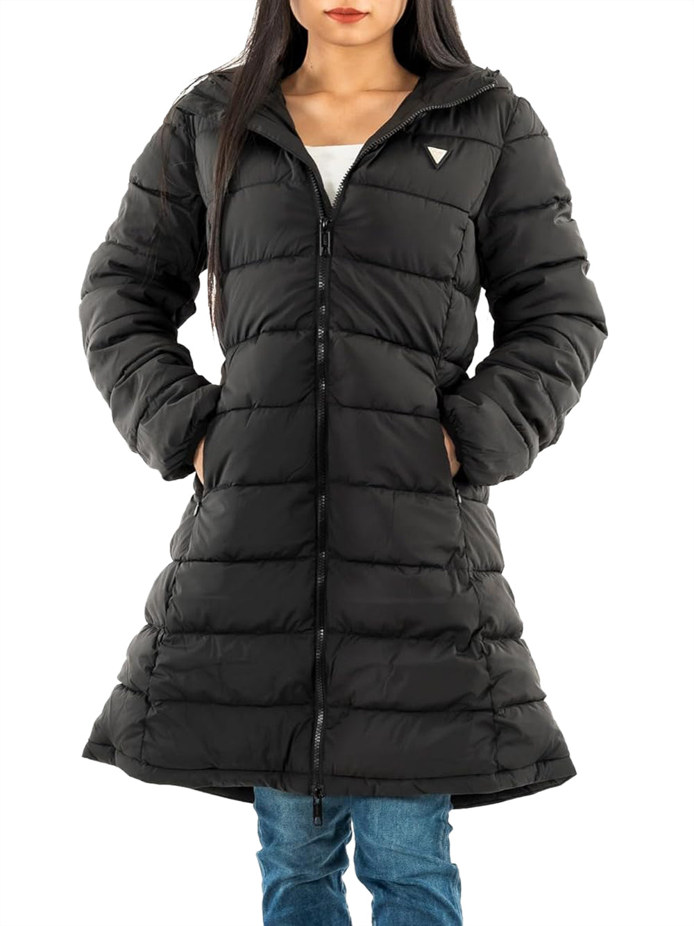 Guess Giubbotto lungo Donna Mod. V4YL05 WF3X0 JBLK Nero