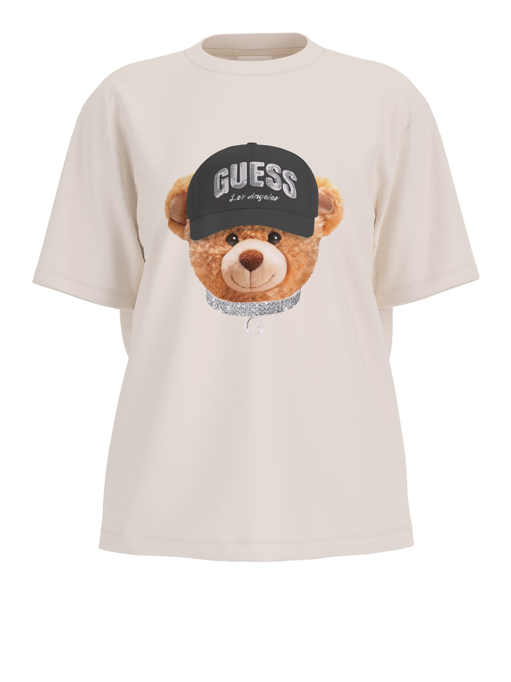 T-shirt Guess Teddy Bear Hat da Donna - Bianco