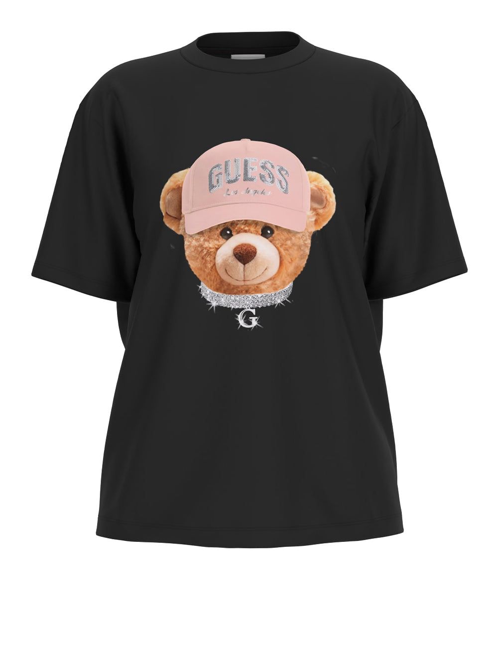T-shirt Guess Teddy Bear Hat da Donna - Nero
