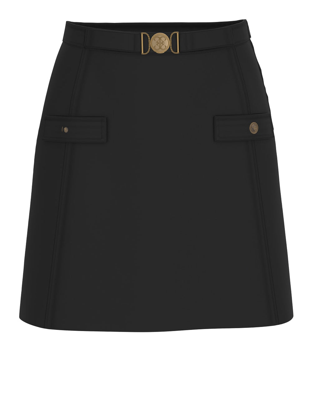 Gonna Mini Guess Chrissy Belted da Donna - Nero
