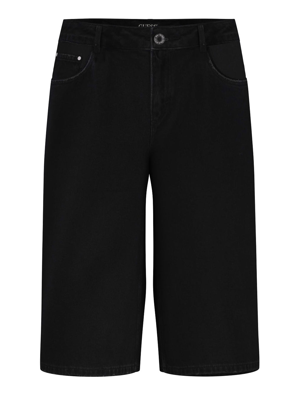 Shorts Jeans Guess Baggy da Donna - Nero