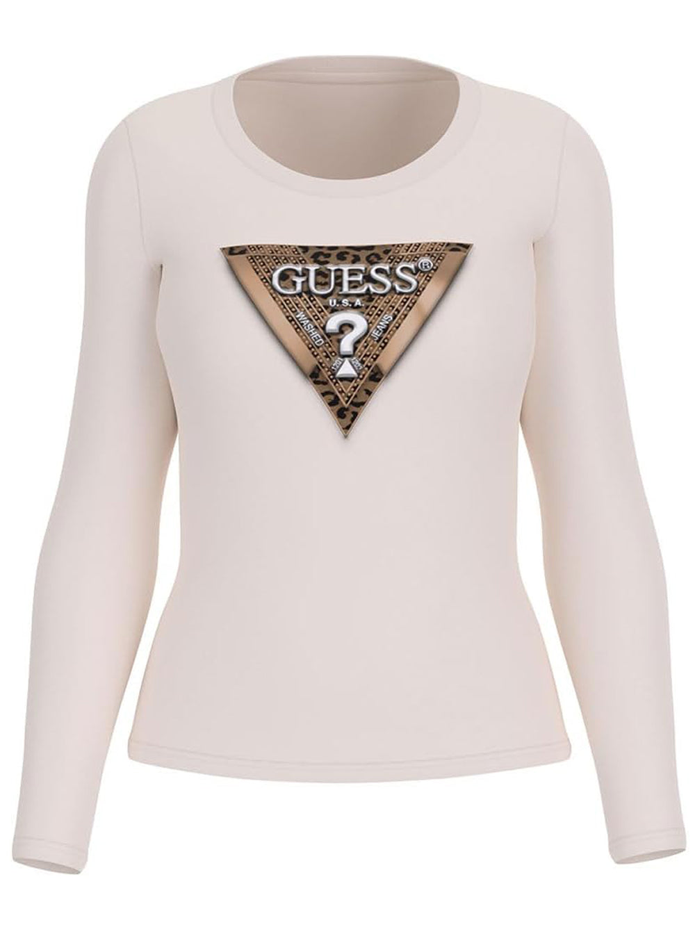 Guess T-shitr Manica Lunnga Donna Mod. W5BI75 J1314 G012 Panna Avorio