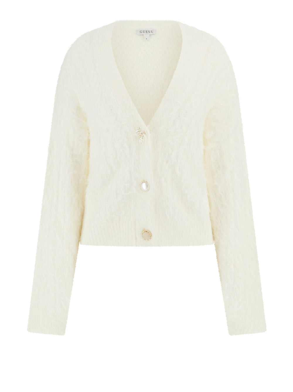Cardigan Guess Kinako Fuzzy da Donna - Bianco