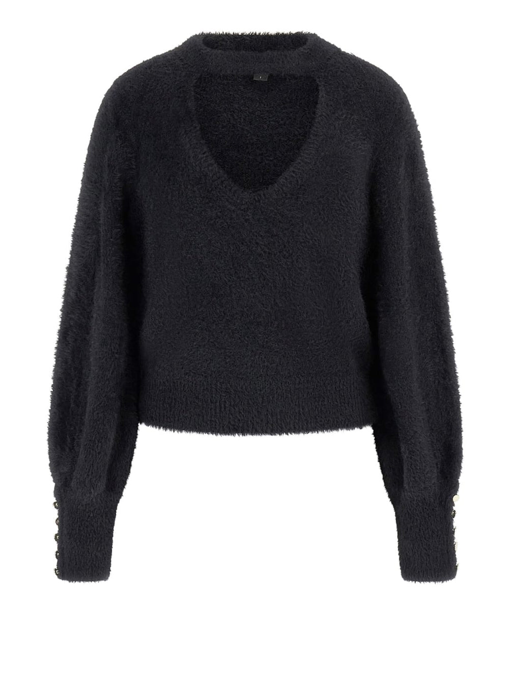 Maglia Guess Yuki Fuz Cut Out da Donna - Nero