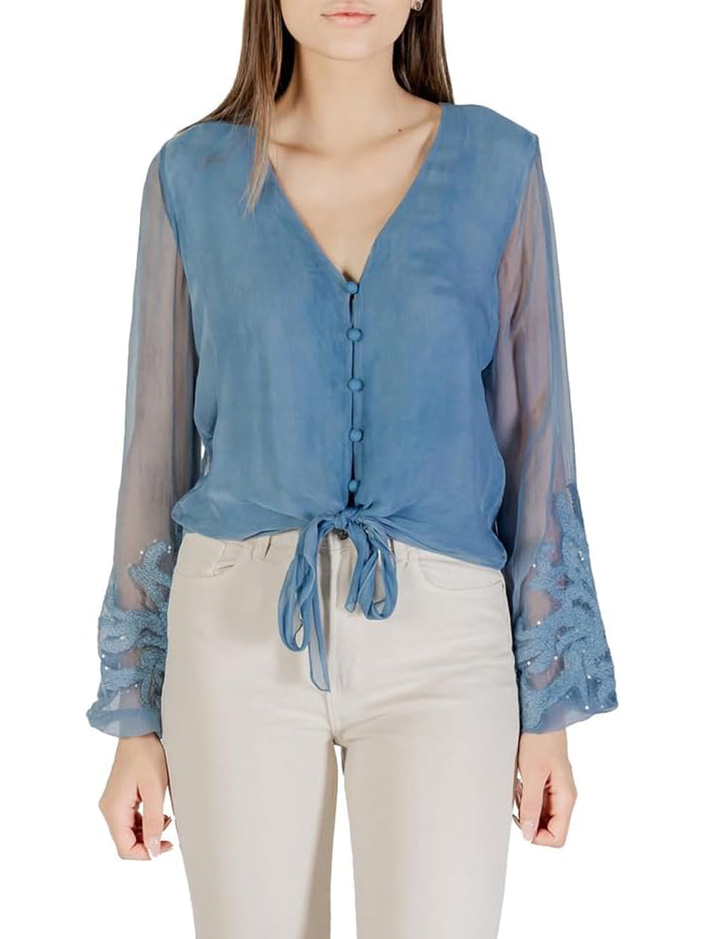 Guess Camicia Donna Mod. W5YH0V WE550 F71Q Blu