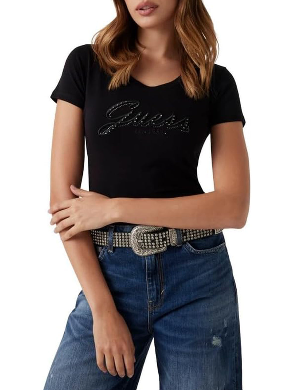 Guess T-shirt Donna Mod. W5YI46 J1314 JBLK Nero