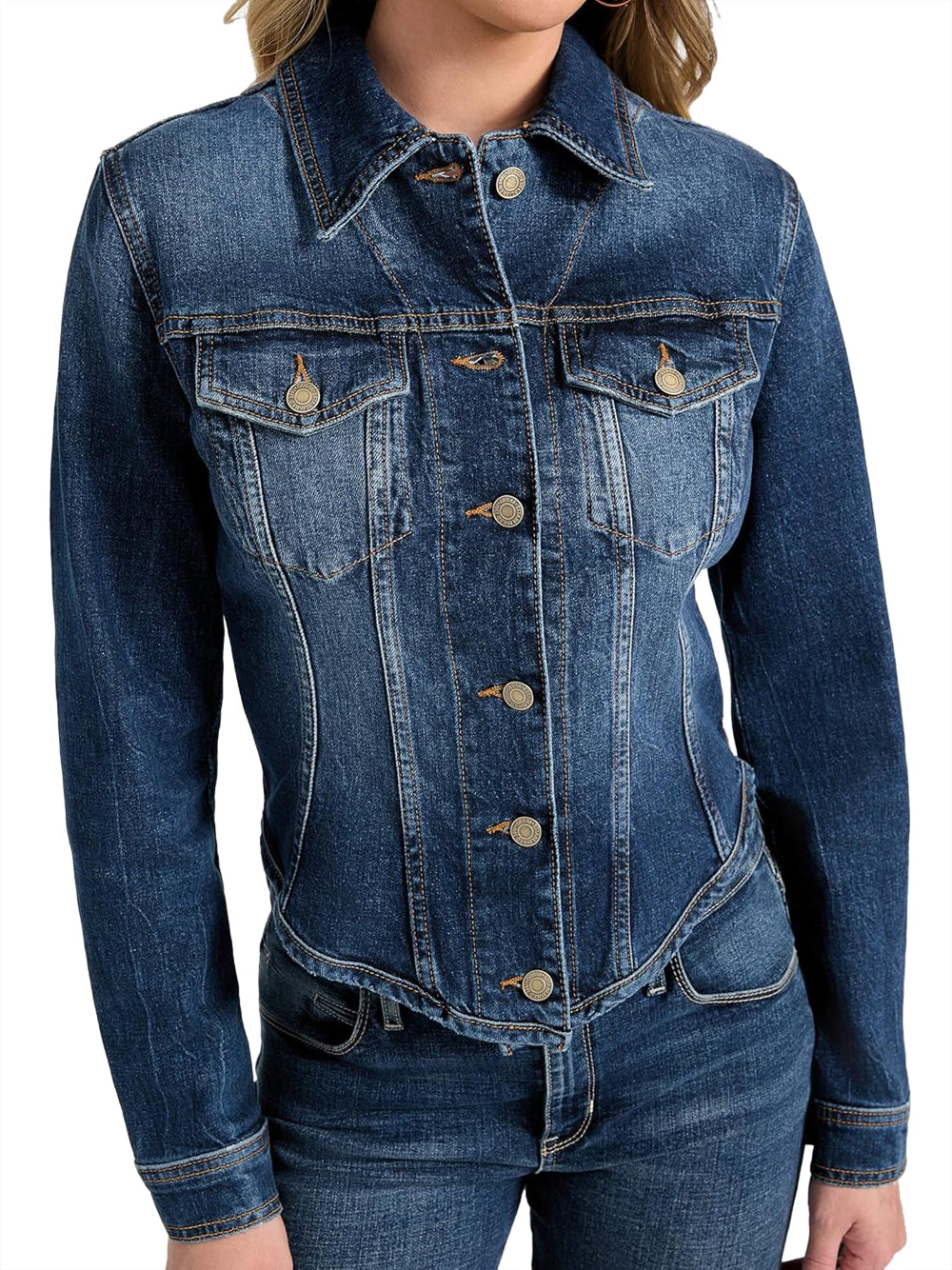 Guess Giubbotto corto Donna Mod. W5YN49 D5QP4 TGLG Denim Blu