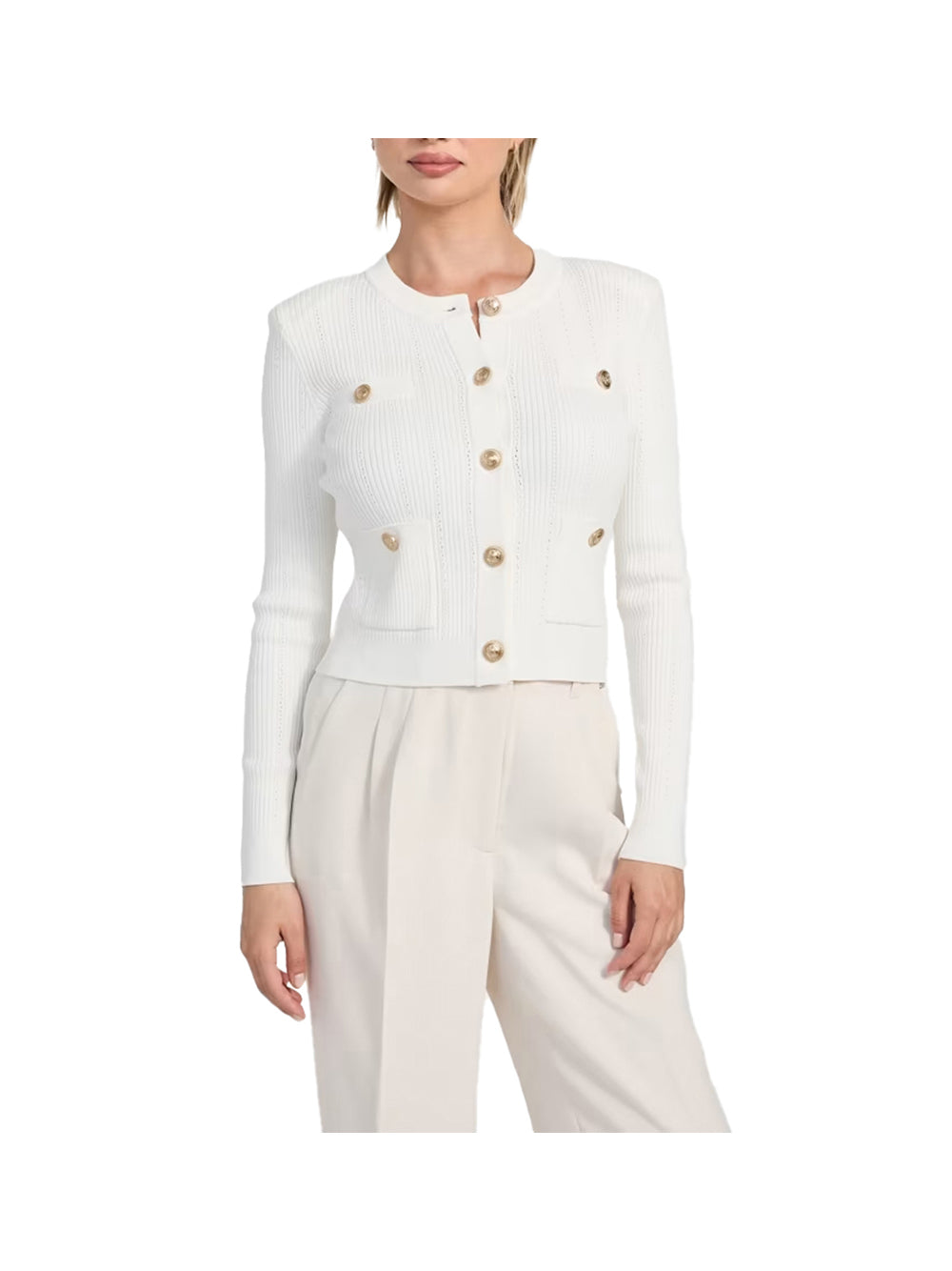 Guess Cardigan Donna Mod. W5YR09 Z0130 G012 Bianco
