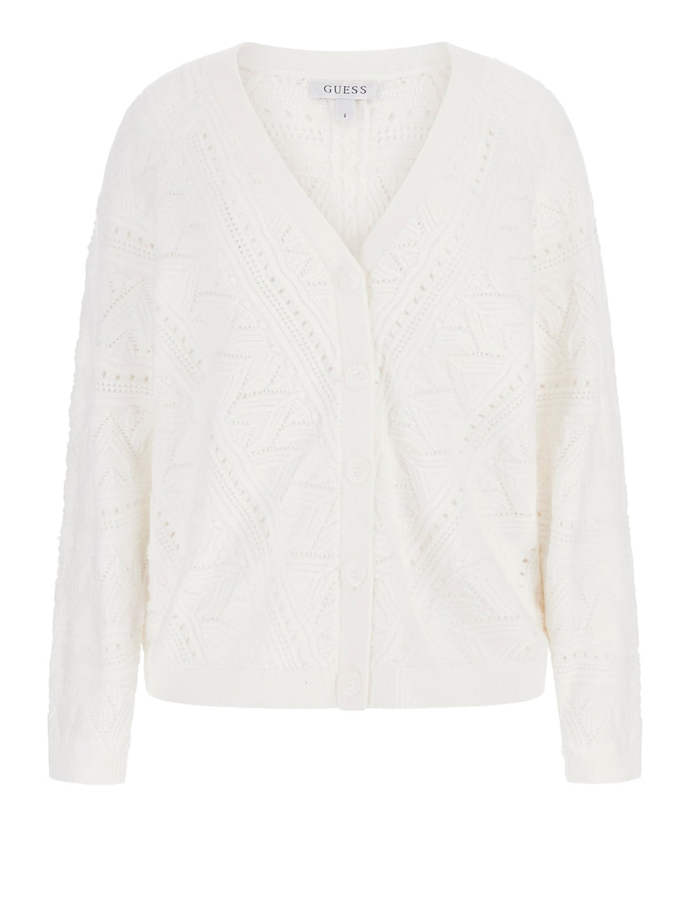 Cardigan Guess Pointelle Amelia da Donna - Bianco
