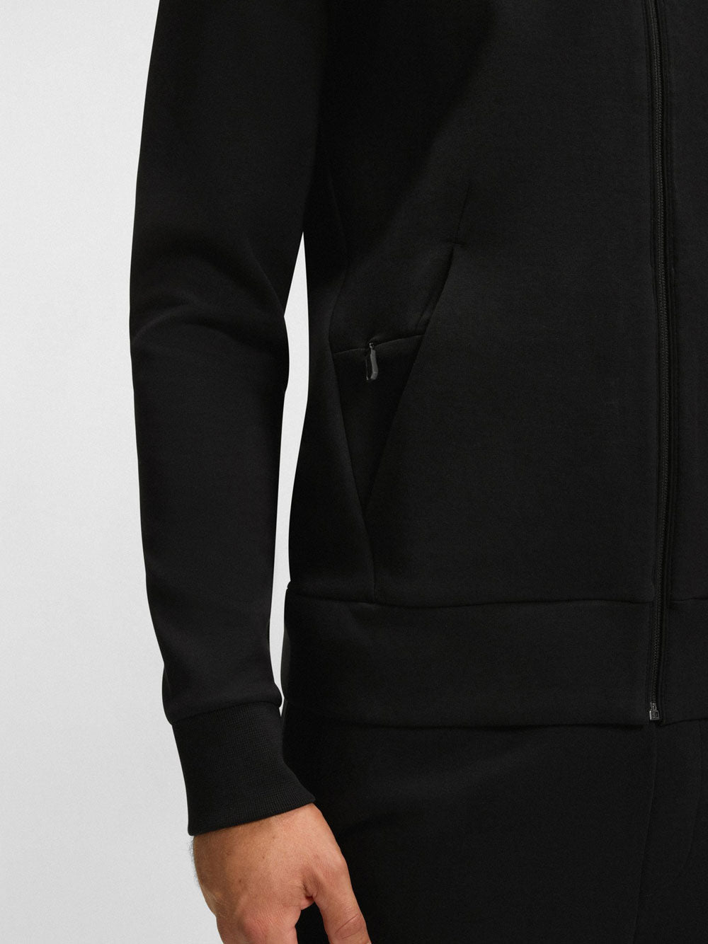 Felpa Zip Hugo Boss da Uomo - Nero