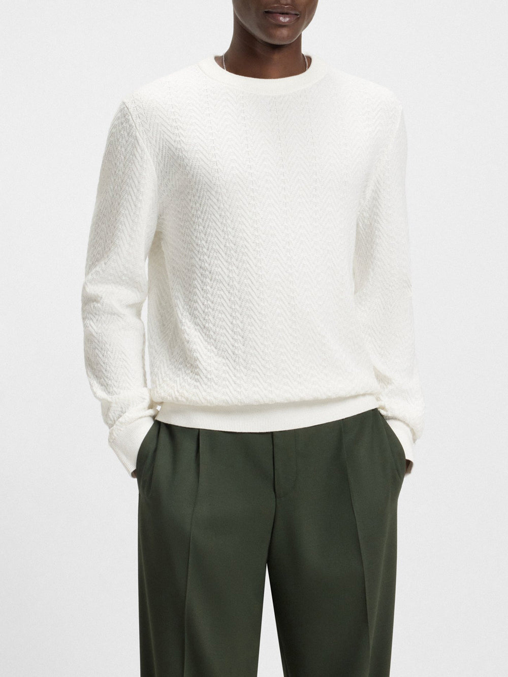 Maglione Hugo Boss Simo da Uomo - Bianco