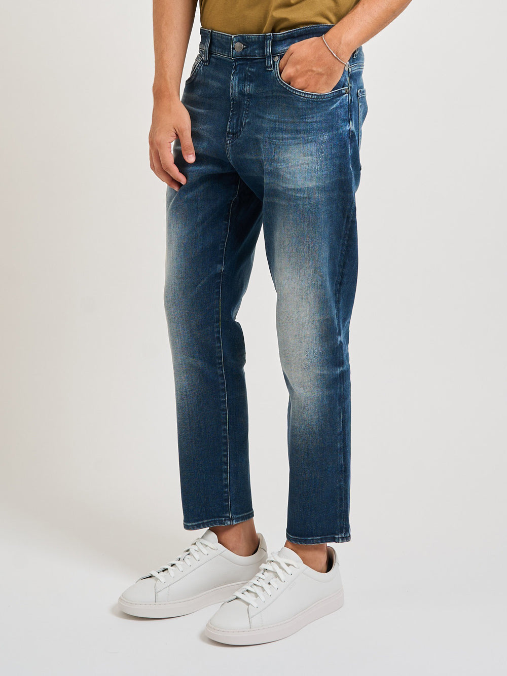 Jeans Tapered Hugo Boss Onyx Bo da Uomo - Denim