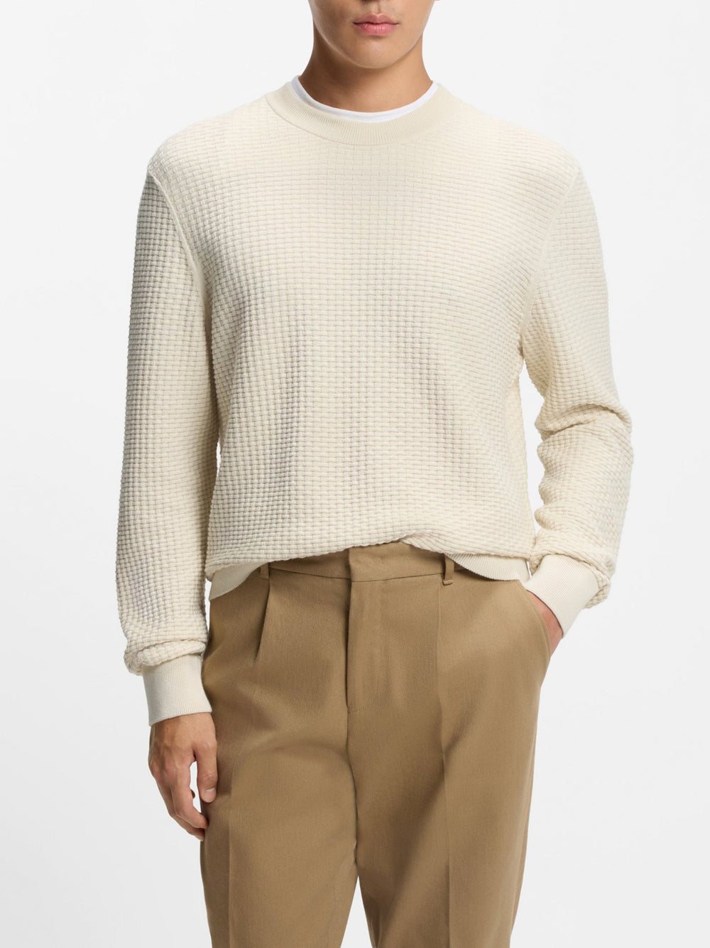 Pullover Hugo Boss H-Imberto da Uomo - Bianco